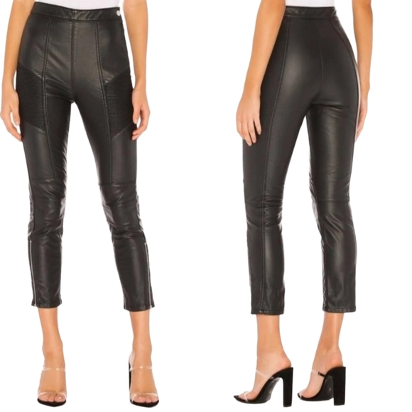 Free People Faux Leather Pants Size 8 Kaelin Moto - Picture 3 of 15